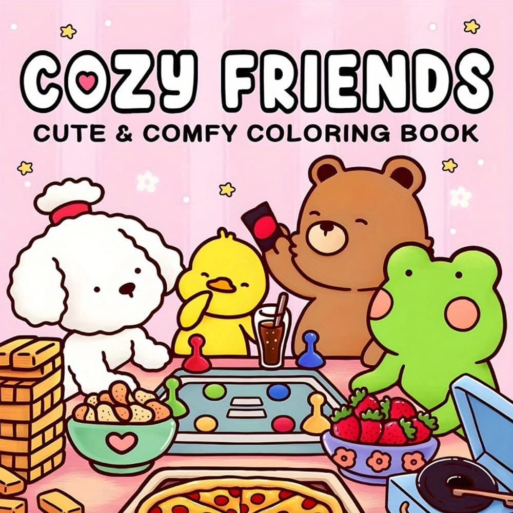 COZY FRIENDS : Livre de coloriage mignon et confortable – Adorable aventures d'animaux, pour adultes