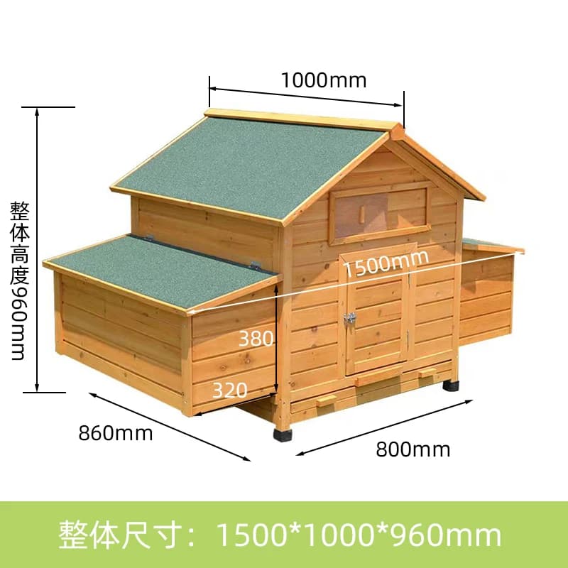 Poulet CoopShed extérieur en bois massif imperméable au soleil Anti-corrosion boîte de pose d'oeufs 