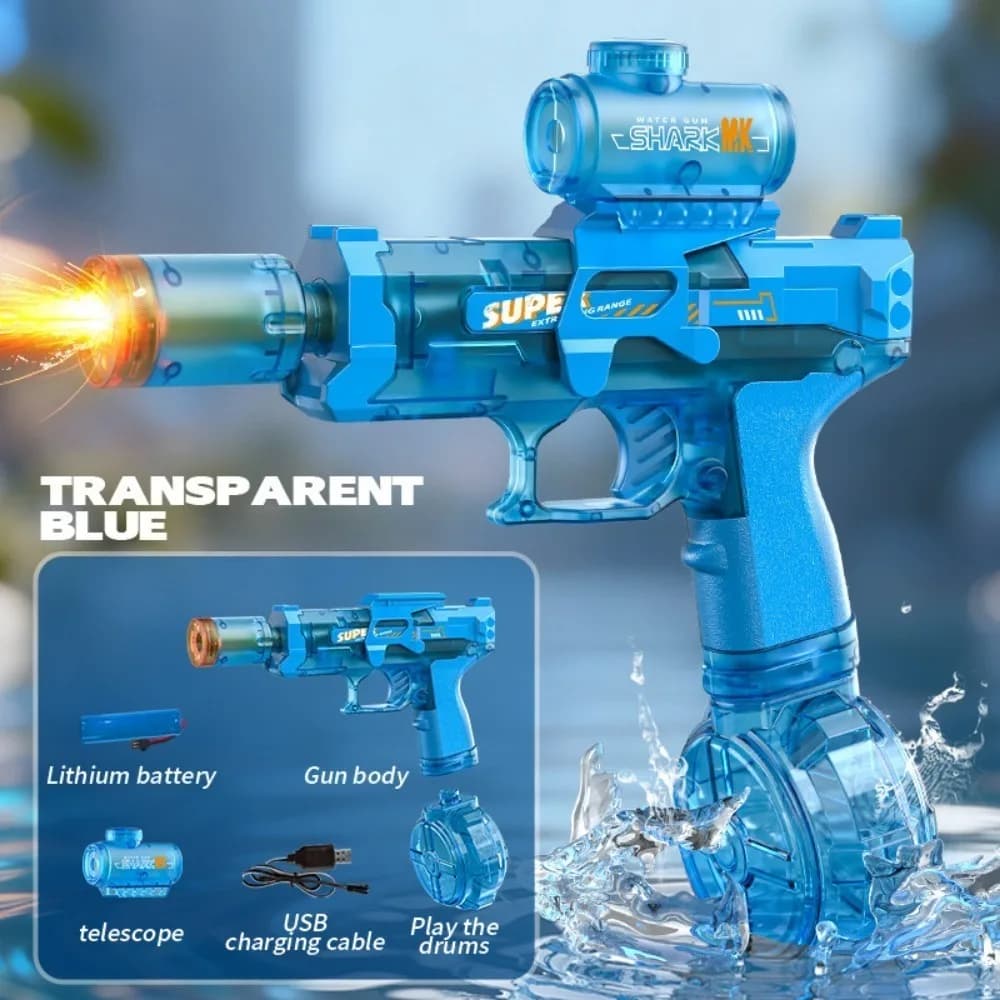 Pistolet à eau électrique créatif à effet de flamme, jouet de tir portable pour l'extérieur, jouet d
