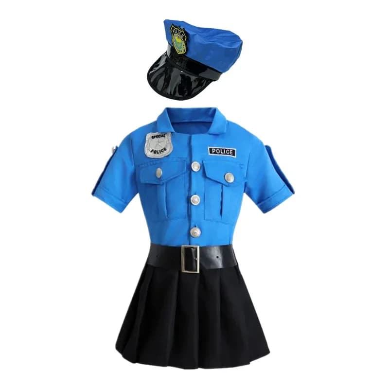 Robe de Police de luxe pour filles, Costume de policier, héros de Justice, uniforme d'officier de Po