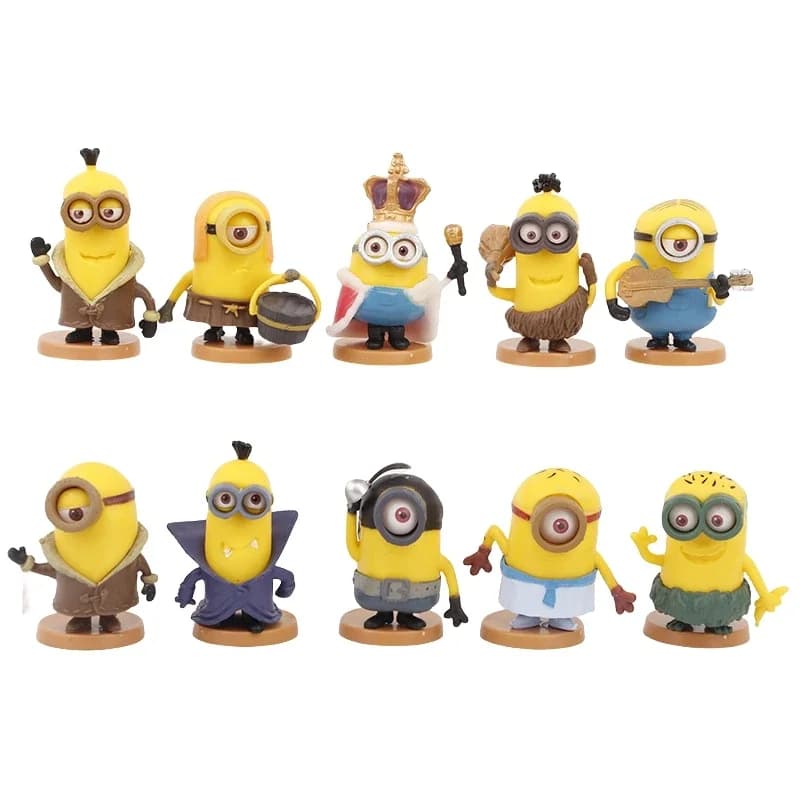 Jouets en capsule Kawaii, figurines commémoratives en or des Minions du Roi Gru, Kevin, Bob, avec ye