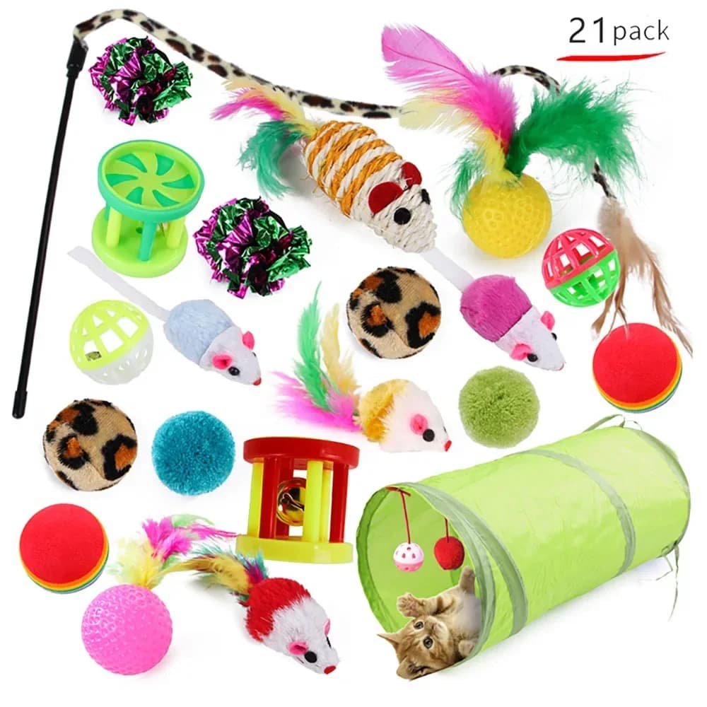 Paquet de variété de jouets pour animaux de compagnie pour chat, jouet de bloc, anciers de souris dr