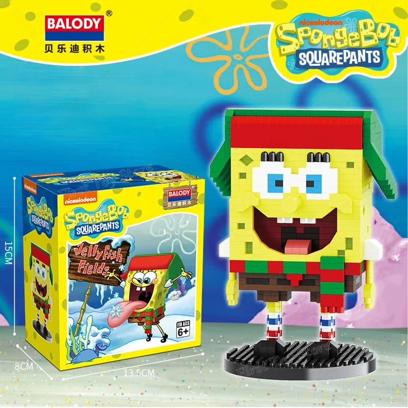 Épuisé BALODY Garfield Mini blocs Bob l'éponge Smurfs figurines Collection jouet de construction bri