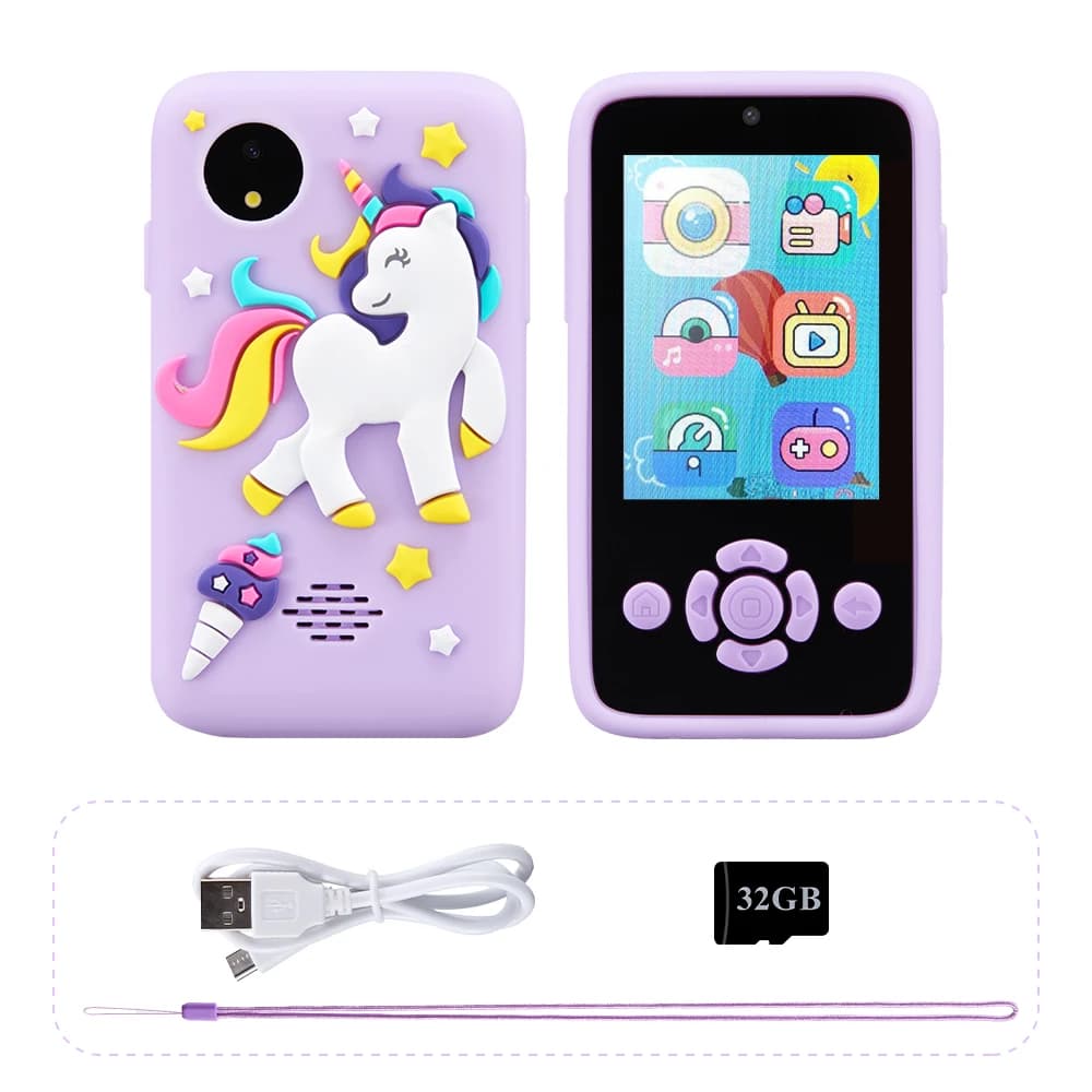 Jouets d'appareil photo de téléphone pour enfants, lecteur de musique Mp3, jeux de Puzzle, jouets pe