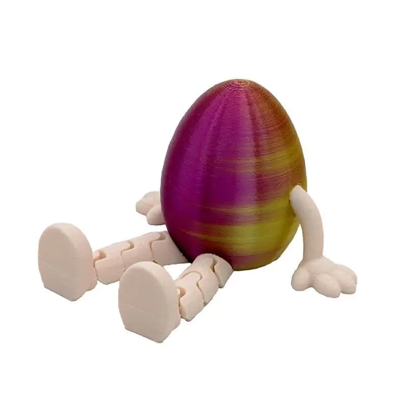 Lapin de Pâques en dessin animé, œuf de Pâques, jouet imprimé en 3D, lapin articulé, ornement portab