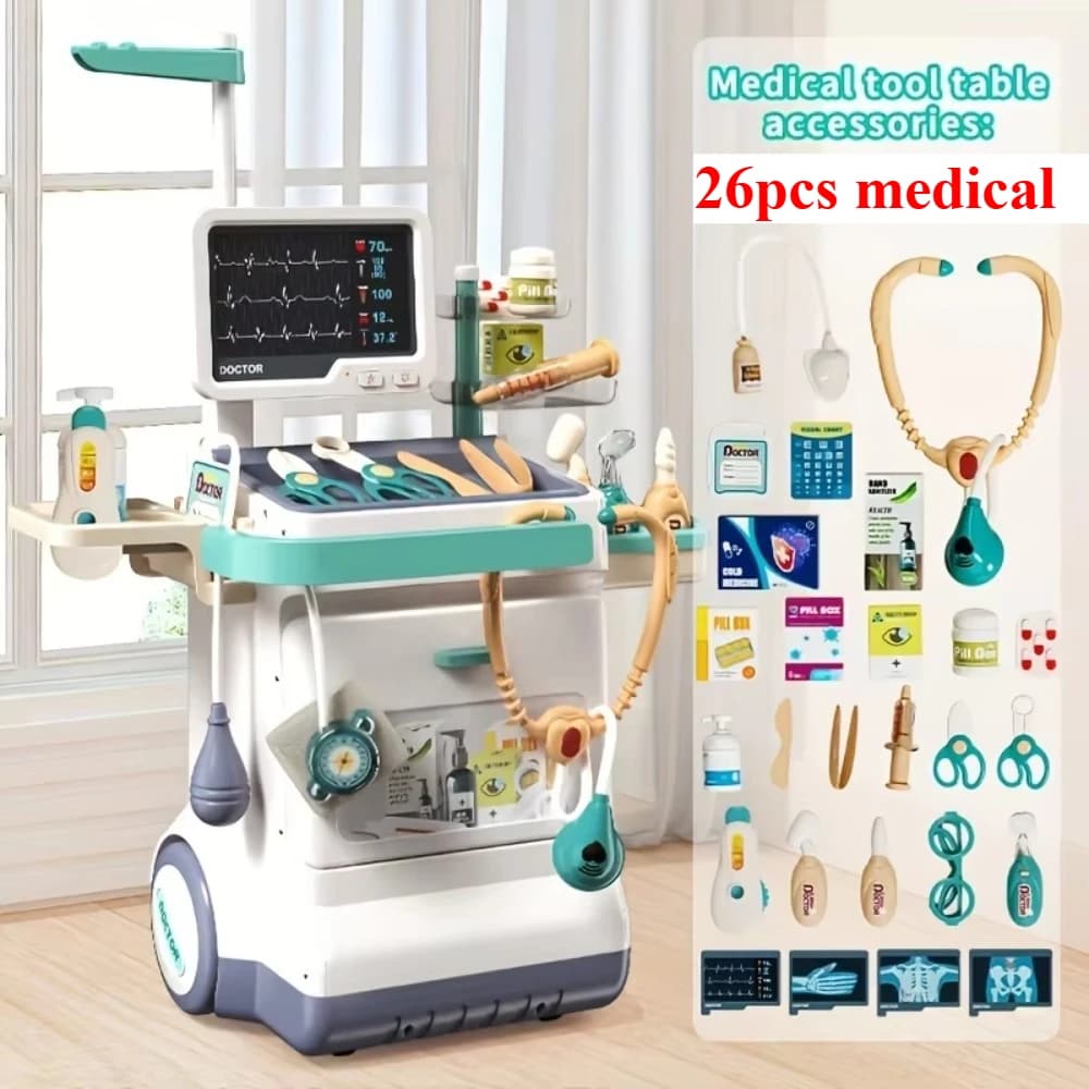 Kit de médecin pour enfants, ensemble de jeu de simulation pour tout-petits avec stéthoscope de stat