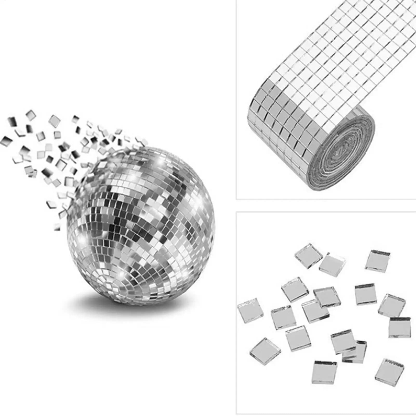 Autocollants en mosaïque de verre effet disco, miroir brillant, imperméables et découpables, pour cr