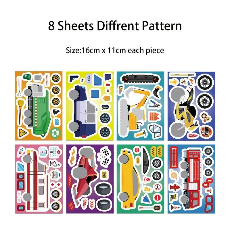 Autocollants de Puzzle pour moto, pelle, diverses combinaisons de véhicules, décalcomanies, camion d