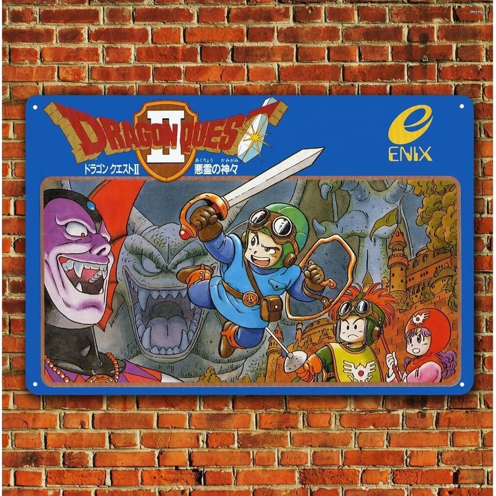 Affiche de jeu vidéo Dragon Quest 2 – Panneau à collectionner