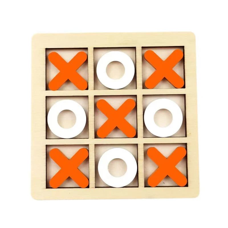 Jeu de Tic Tac Toe en bois, défi logique amusant, casse-têtes classiques, jeux de stratégie de table