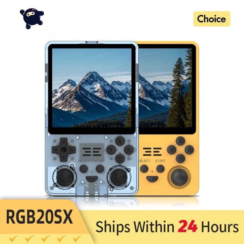 POWKIDDY nouvelle Console de jeu portable RGB20SX 720*720 écran IPS de 4 pouces WIFI intégré rétro j