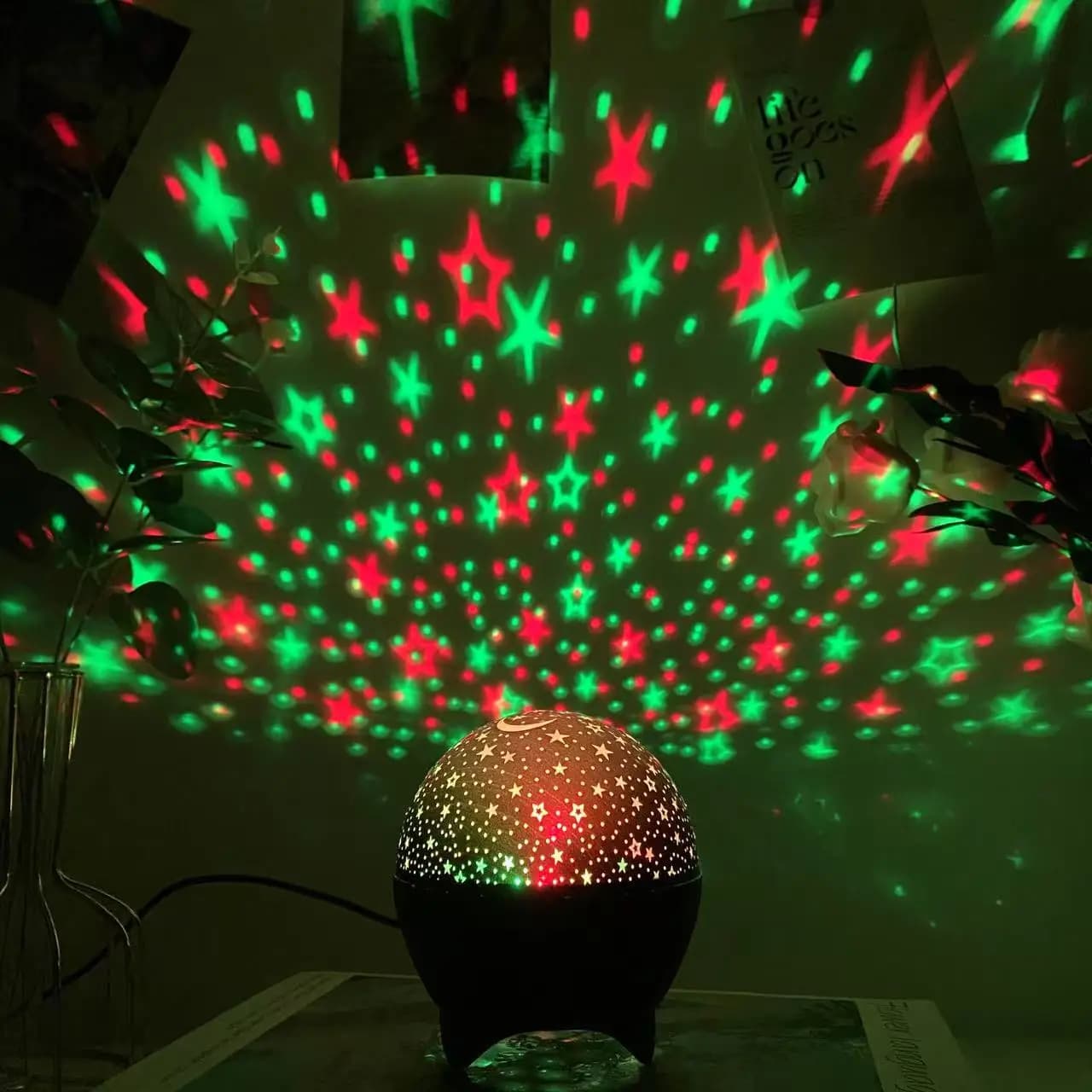 Veilleuses LED ciel étoilé lune projecteur lumière prise USB 7 Modes lumière stroboscopique colorée 
