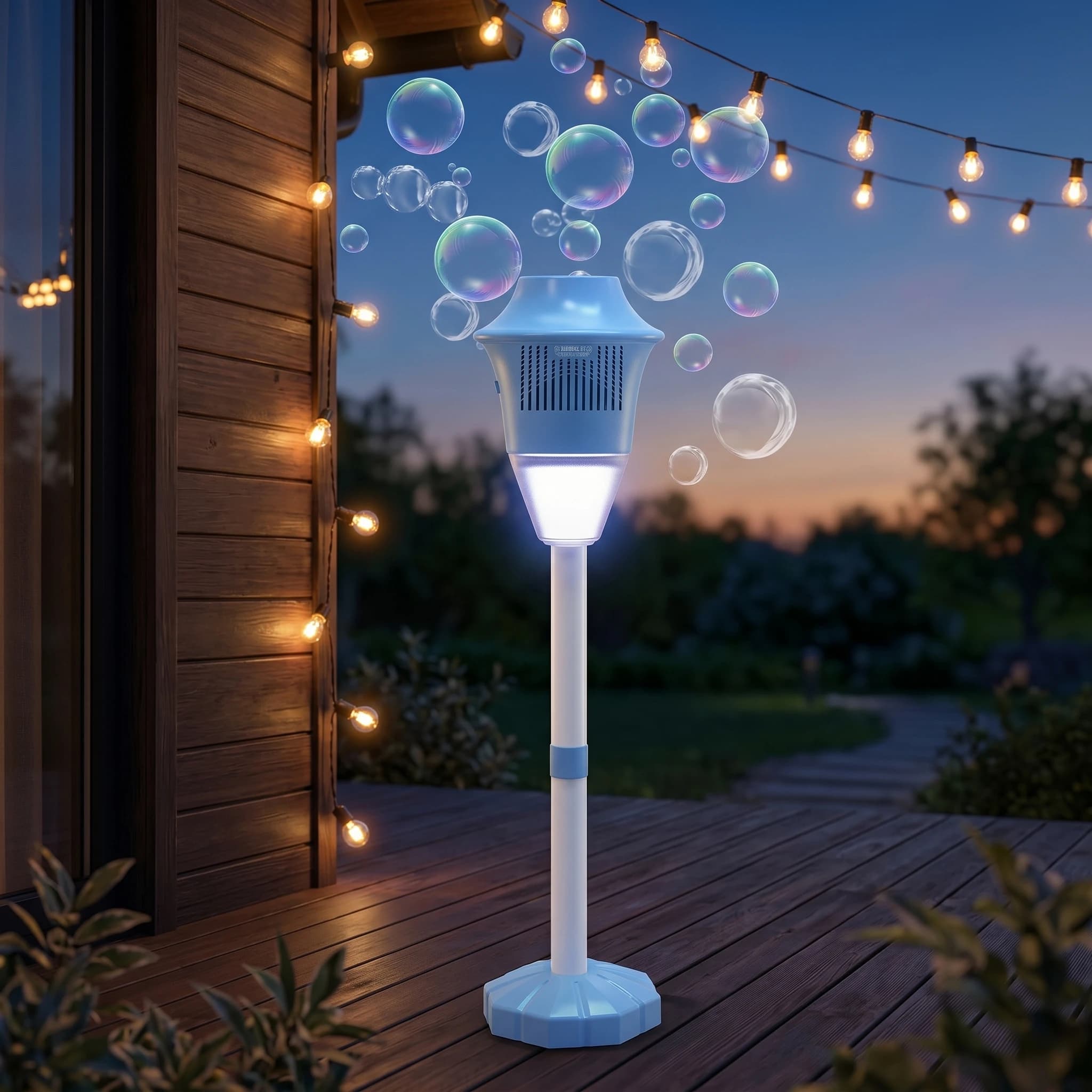 Machine à bulles verticale automatique avec lumière et musique - Jouet de décoration de fête en plei