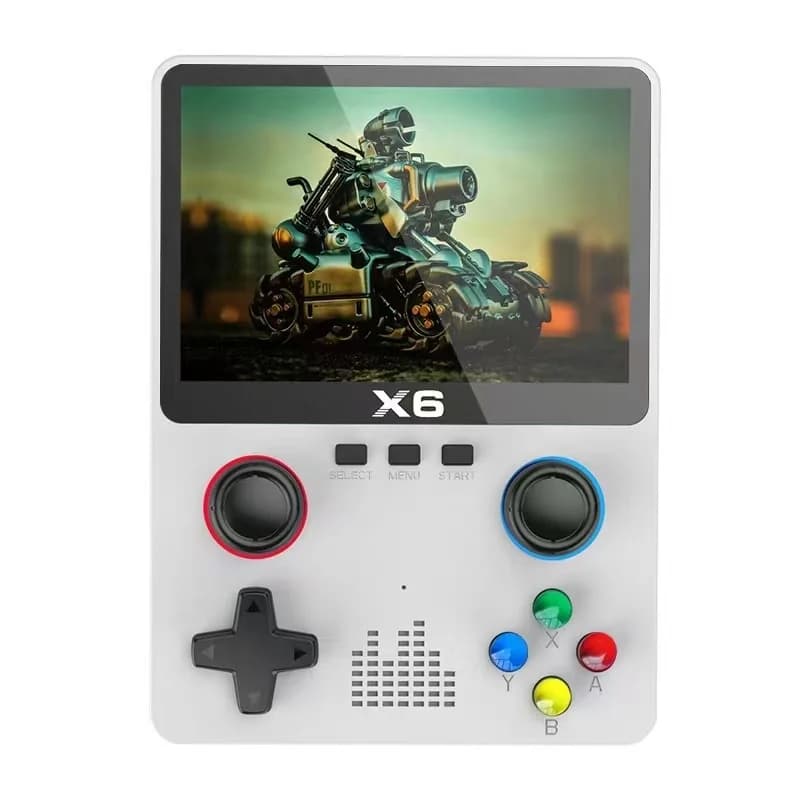 Nouvelle console de jeu X6, console de jeu rétro, écran IPS de 3,5 pouces, double joystick, 11 simul