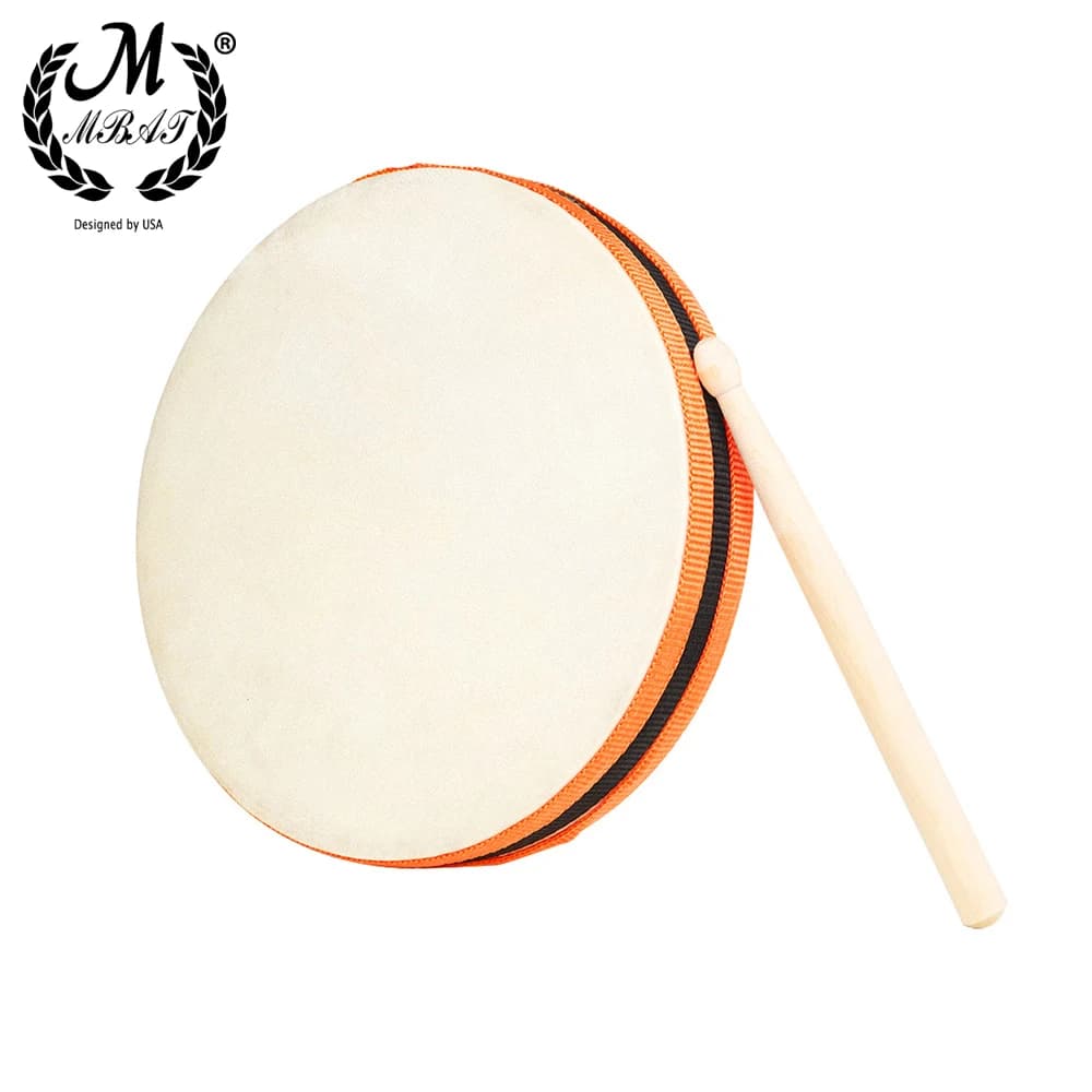 M MBAT – tambourin Double face en peau de mouton, Instrument de Percussion à tambour à main, cadeau 