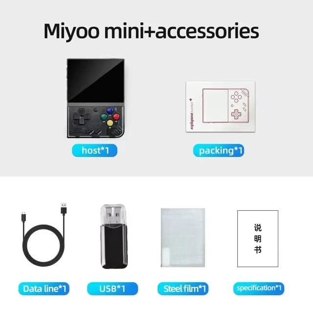 MIYOO Mini Plus Console de jeu Portable rétro V2 Mini + écran IPS 3.5 pouces Console de jeu vidéo cl