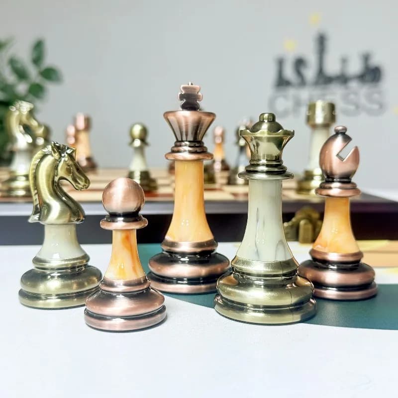 Pièces d'échecs de luxe de grande taille de 3,5 pouces – Échecs cadeaux de Noël haut de gamme pour l