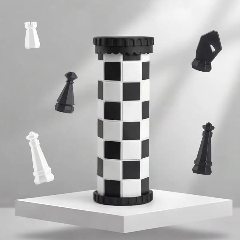 Jeu d'échecs international de voyage, ensemble de rangement, jeu de société interactif de bureau pou