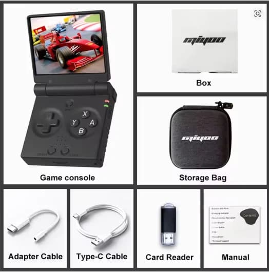 Console de jeu portable rétro MIYOO Mini Flip avec nouvelle charnière, écran IPS de 2,8 pouces, cons