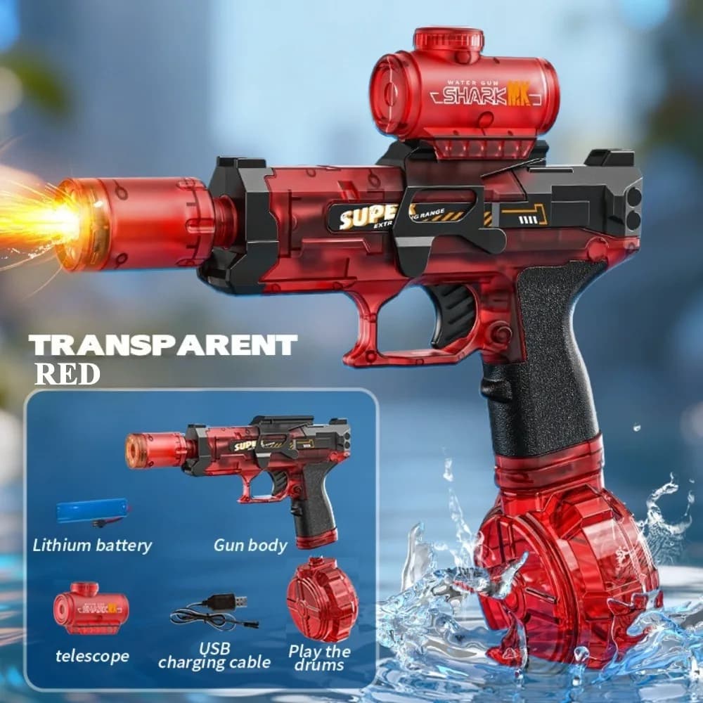 Pistolet à eau électrique haute pression avec action de recul, tir rapide entièrement automatique, j