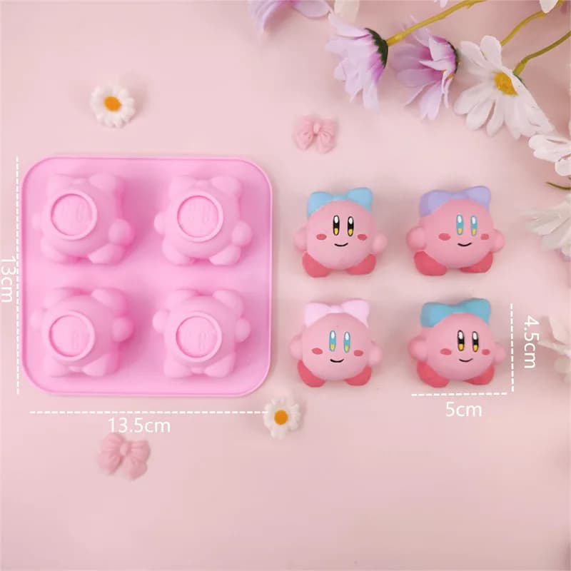 Moule en silicone 3D Kirby Kawaii pour pâtisserie DIY, moule à glaçons, décoration de gâteau au choc