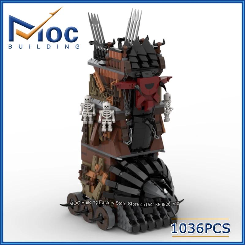Blocs de construction MOC, scène de film, modèle de tour de siège médiévale, jouets créatifs, brique