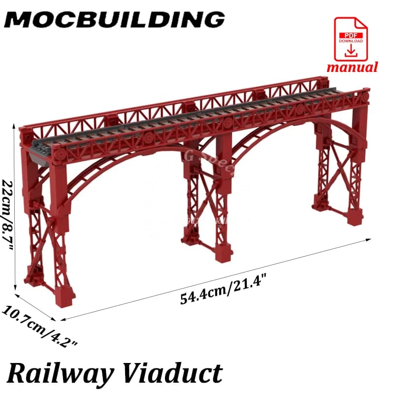 Pont de Train, Trains à vapeur, accessoires, modèle MOC, blocs de Construction, jouets en brique, vi