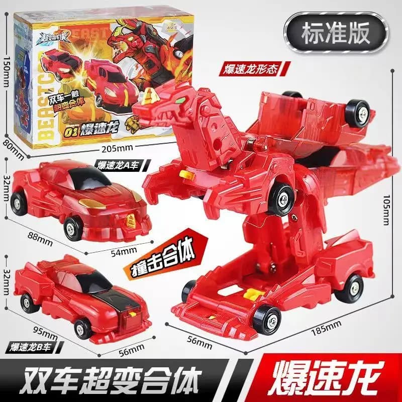 Figurines d'action Super Beast Rider pour enfants, déformation de collision, robot de voiture de bêt
