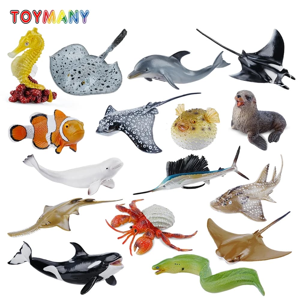 Toymany Simulation 16 pièces mer océan modèle Animal jouet Mini Figurines poupées Action Figurines j