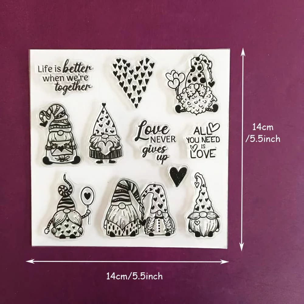 Timbres en silicone transparents pour la Saint-Valentin, Merci, Cœur d'amour, Mariage, pour scrapboo