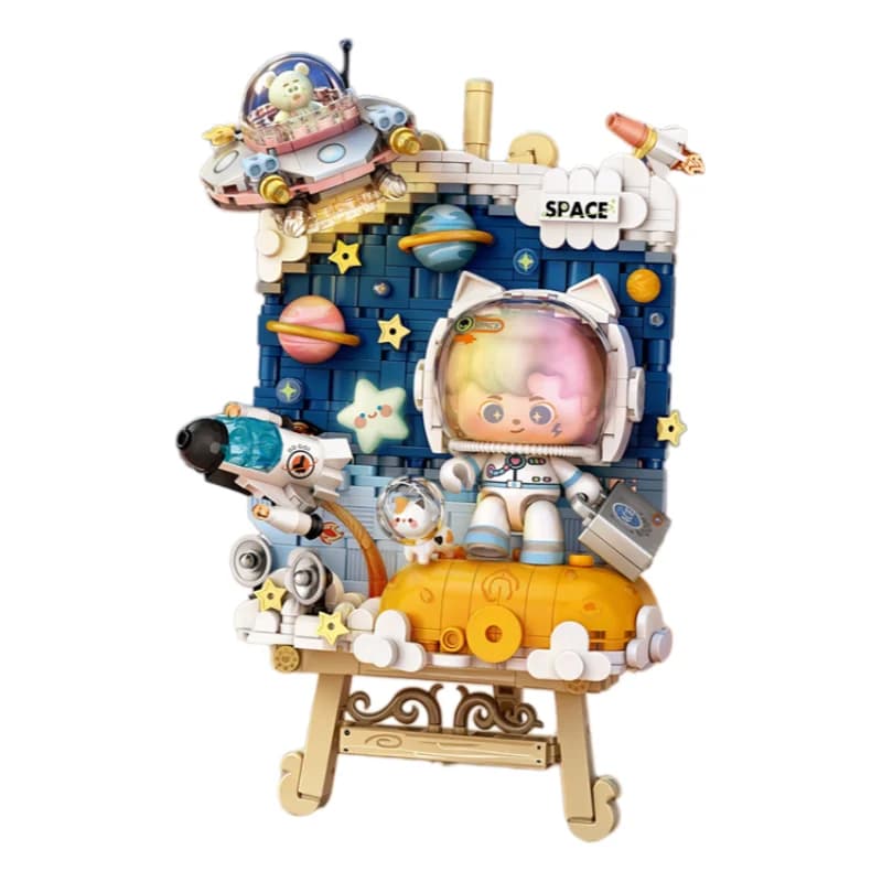 LOZ Space Exploration Astronaut 3D Drawing Building Blocks Toys Set, Ornement de bureau, Jouets de c