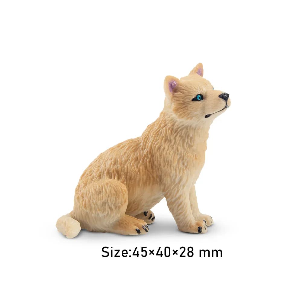 Toymany Simulation blanc loup arctique faune modèle Animal jouet Mini figurines poupées Figurines d'