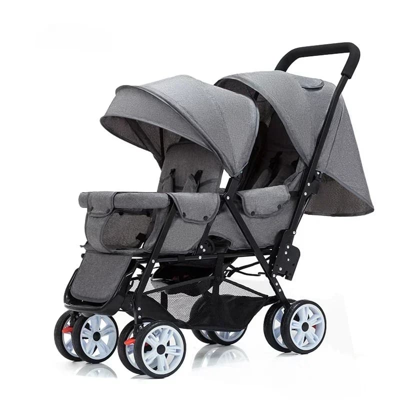 Poussettes jumelles pour enfants, deux poussettes EC, chariot de régime, poussette double pour bébé,