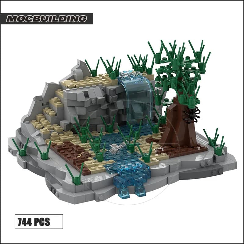 Ensemble de blocs de construction paysage et scène de film, jouets MOC, diorama marche dans un mento