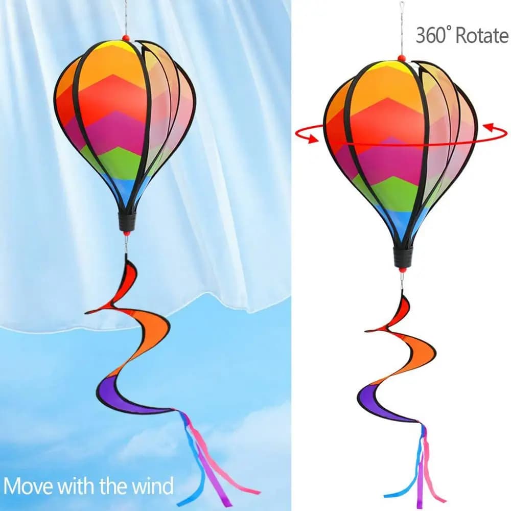 Ballon à Air chaud vent Spinner arc-en-ciel accrocher vent Twister jardin extérieur décor cadeau Fes