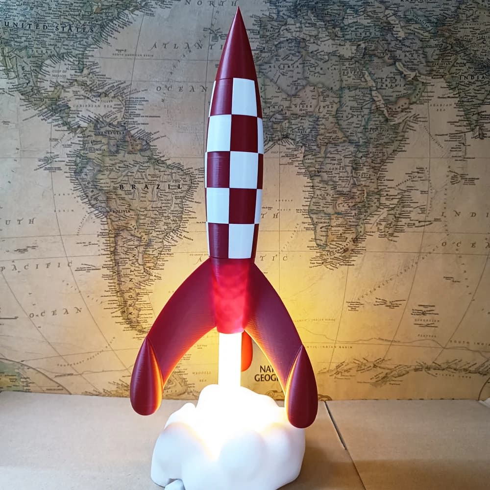 Cadeau priint 3D belgique France bande dessinée Objectif Lune lune aventures Herge espace fusée lanc