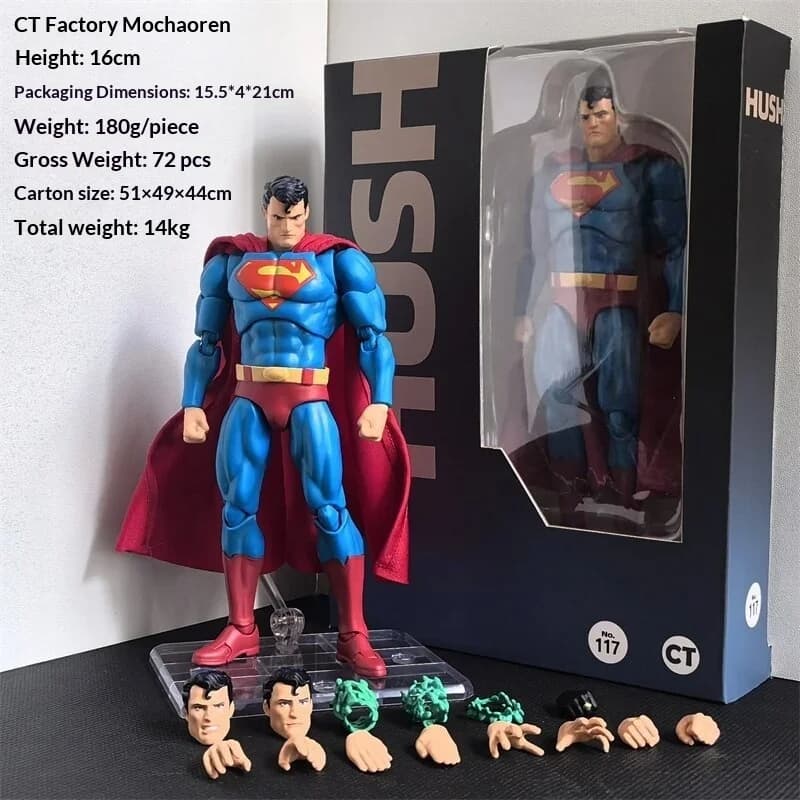 INN SPOT Ct Toy Superman Batman 16cm Figurine articulée 117Comic Hush DC Justice League Modèle de co