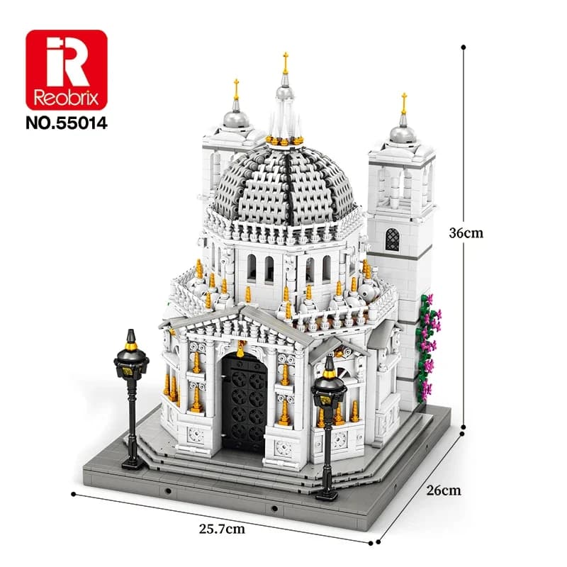 Ensemble de 4270 briques de construction de la scène de rue de la Cathédrale de Venise avec éclairag