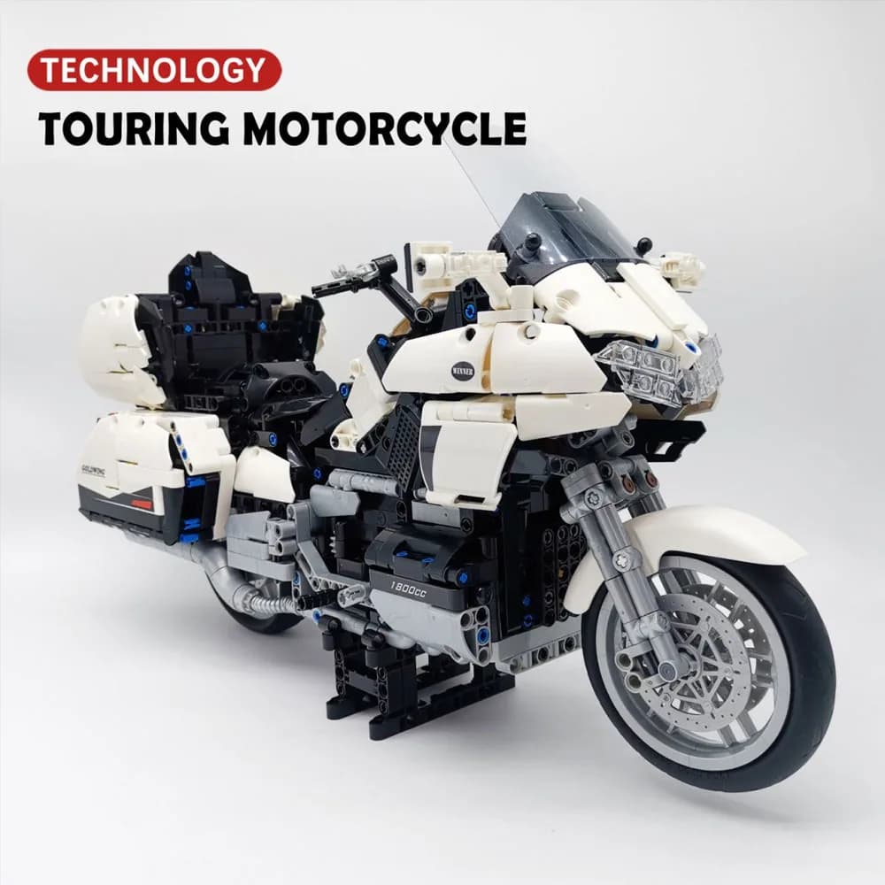 MOC Creative High-Tech Gold wingSpeed Motorcycle Toy building blocks Motocross Construction Model Br