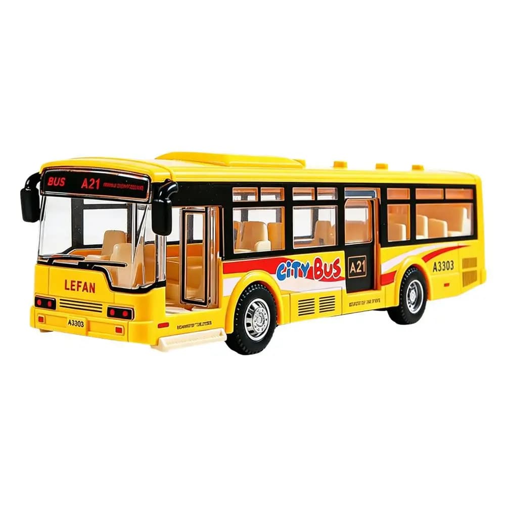 Modèle de bus urbain simulé pour enfants, véhicule inertiel, bus touristique, jouet éducatif de simu