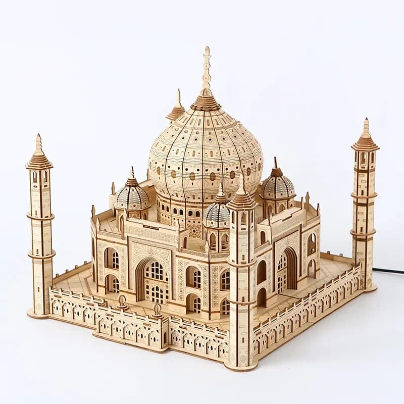 Maison de Puzzle 3D en bois, château Royal Taj Mahal avec assemblage léger, jouet pour enfants et ad