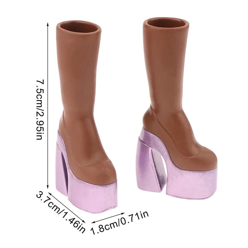 Jouets de jeu de simulation pour filles : ensemble de déguisement de mini poupée avec bottes à talon