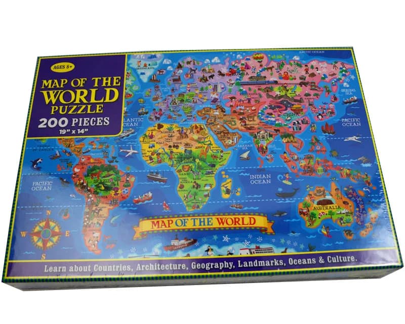 200 pièces Puzzle états-unis carte du monde papier Puzzles pour adultes enfants jeu de décompression