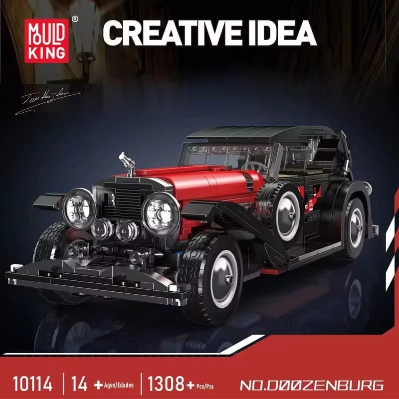 Blocs de Construction de voiture rétro, bricolage 10114, pour adultes et enfants, ensemble universel