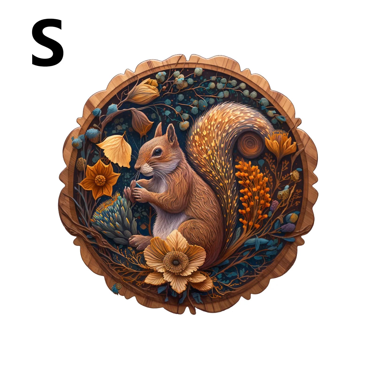 Puzzle créatif en bois d'écureuil-puzzle 3D en forme d'animal irrégulière, décoration d'intérieur un