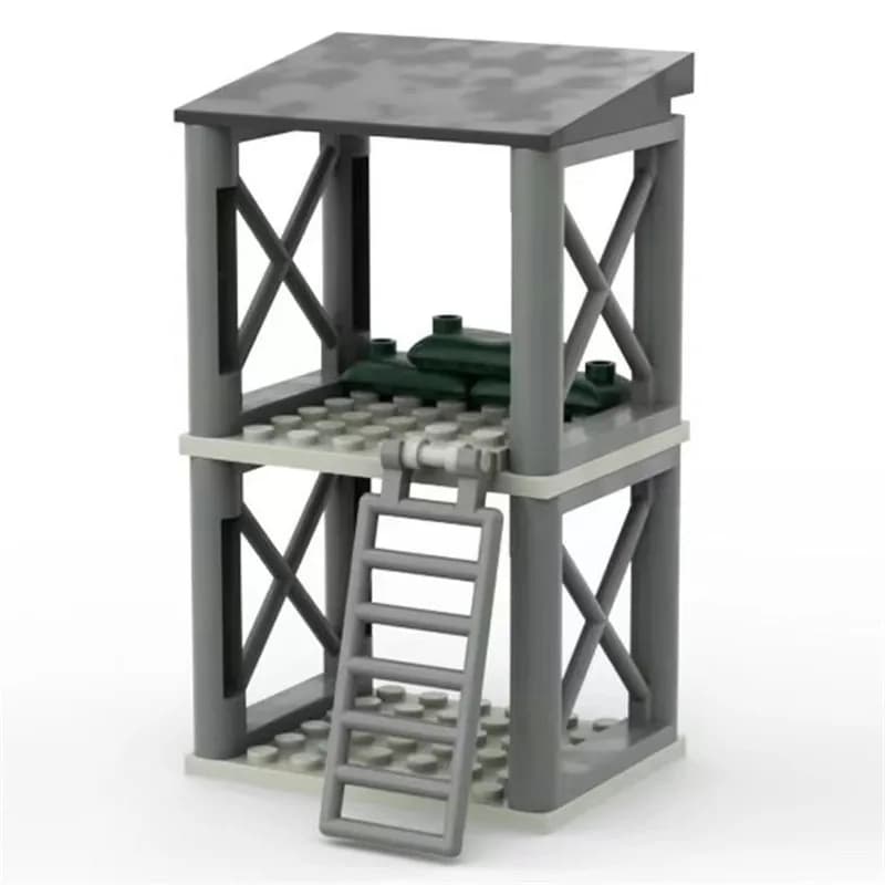 Bricolage WW2 champ de bataille Bunker briques WW2 guerre militaire Construction Compatible Figure b