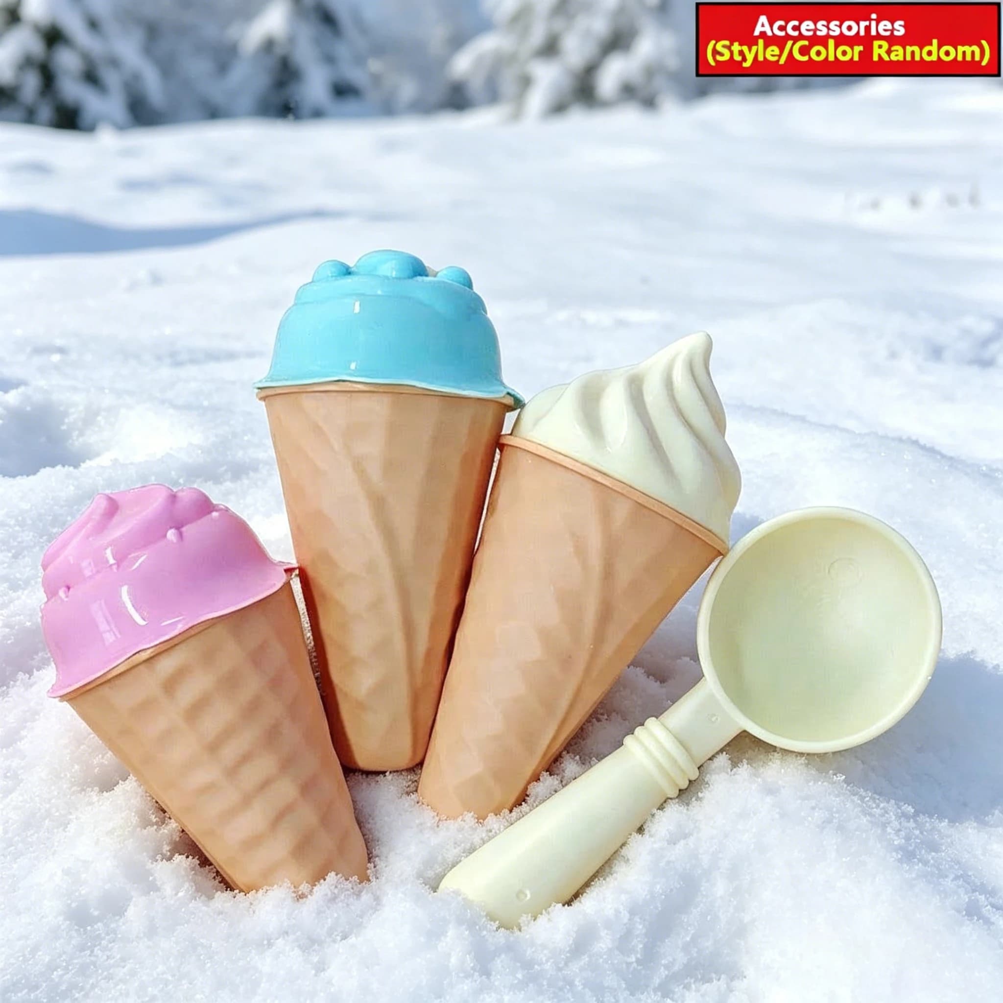 Jouets de plage et de neige, ensemble de moules à crème glacée pour sable et neige, outils de pioche