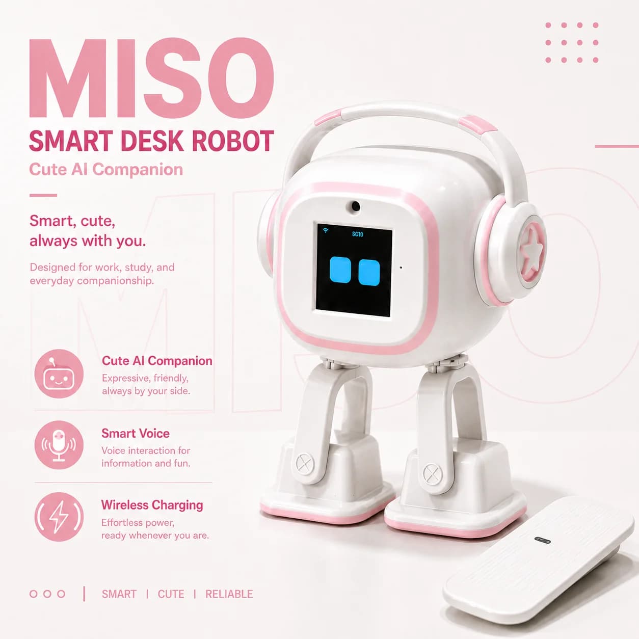 Robot IA Emo |   Jouet intelligent avec commande vocale, interaction émotionnelle, chatbot intellige