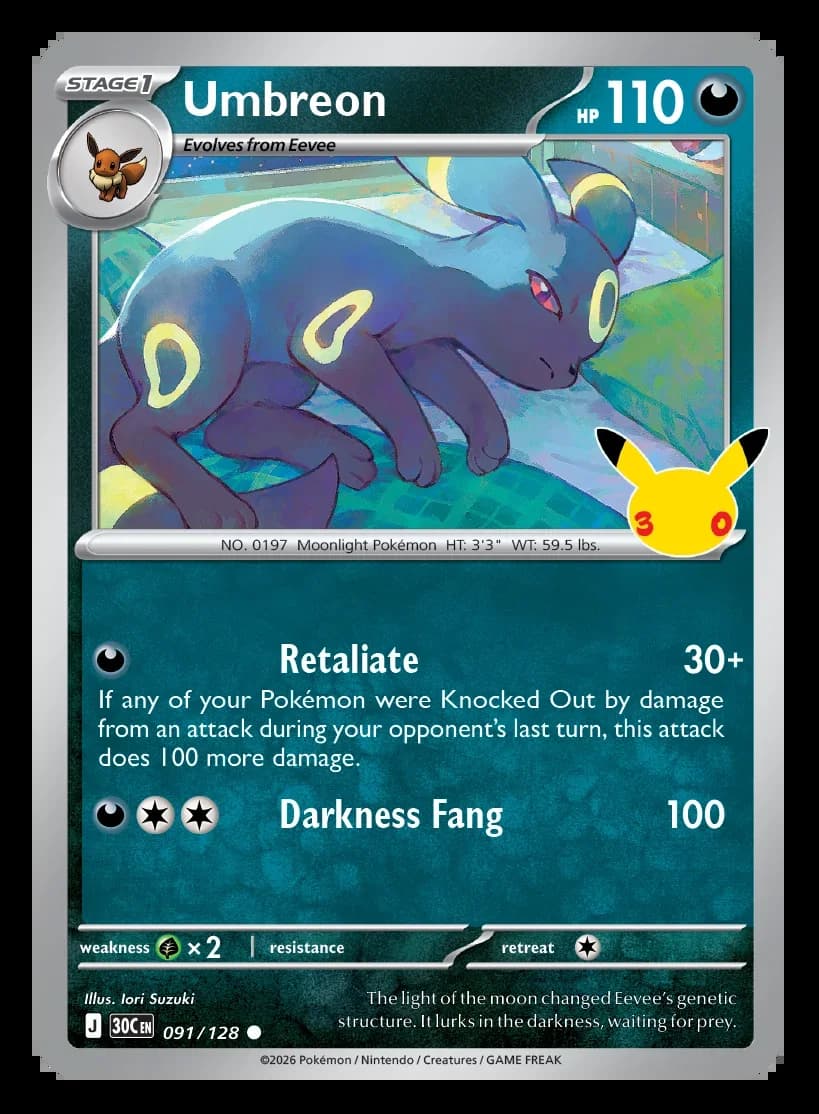 Cartes à collectionner Pokémon DIY PTCG Pikachu Charizard Zekrom Umbreon Espeon 30ème Anniversaire –