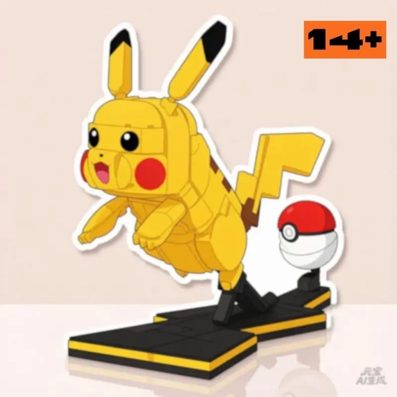 Figurine de mascotte emblématique inspirée de jeux vidéo, 2050 pièces, projet de construction stimul